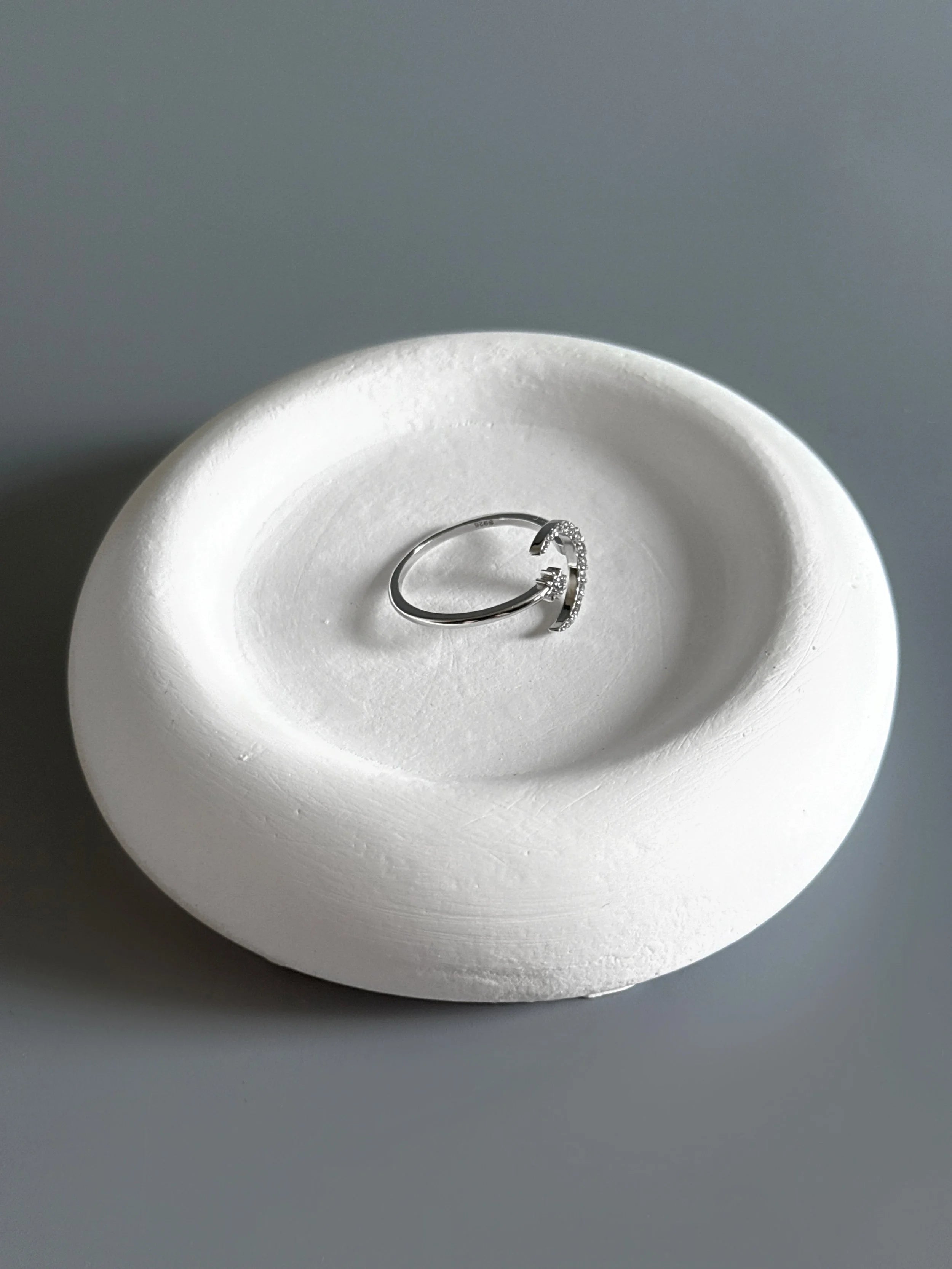 925 Sterling Silver Moon & Star Adjustable Ring – Sparkle Like the Night Sky