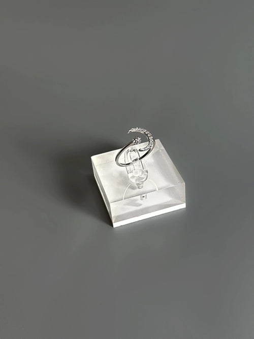 925 Sterling Silver Moon & Star Adjustable Ring – Sparkle Like the Night Sky