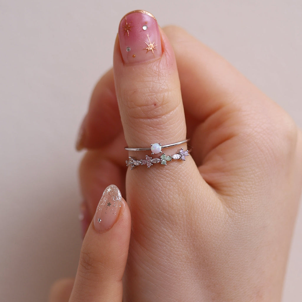 Layered Opal Bloom Ring