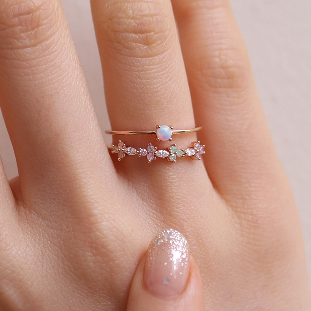 Layered Opal Bloom Ring