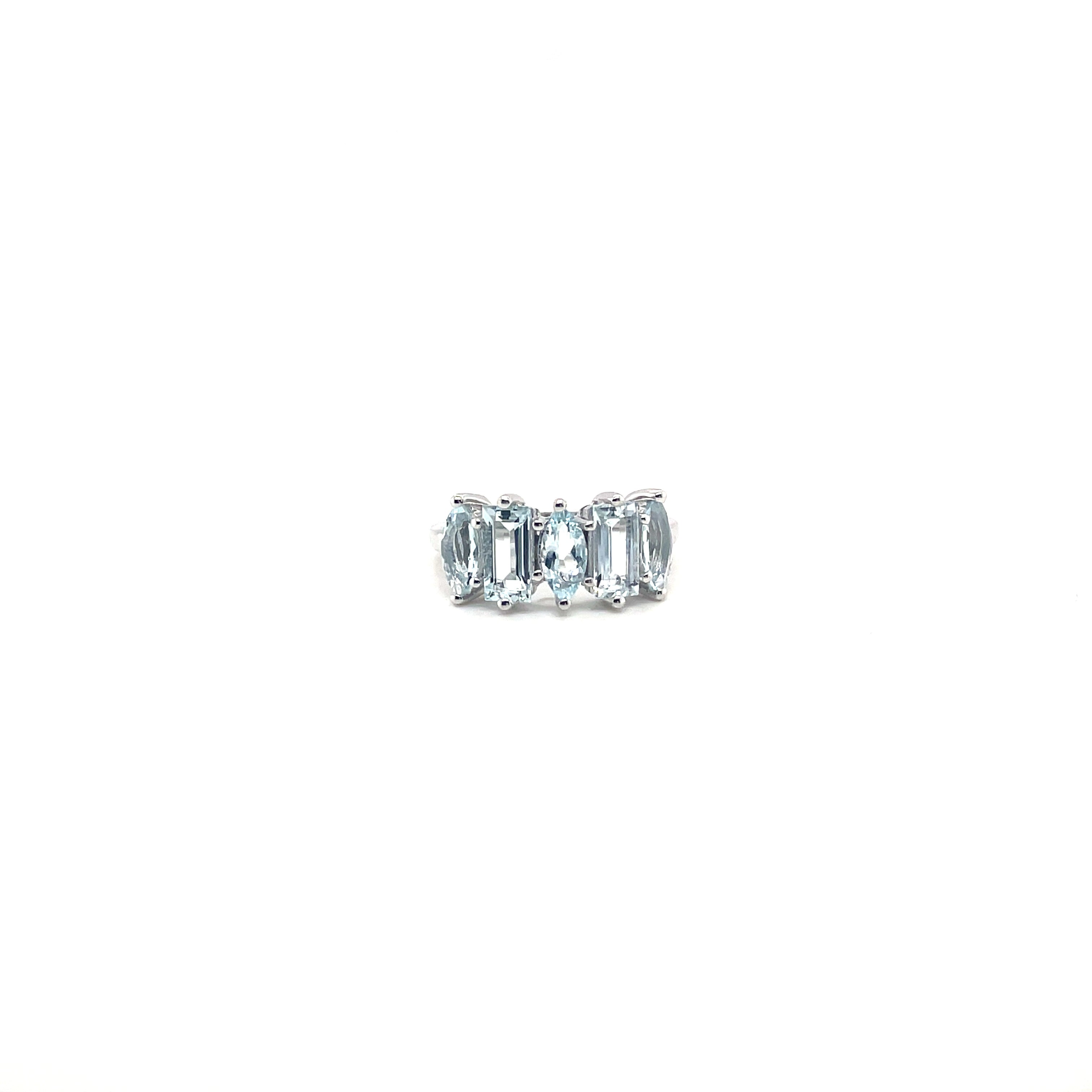 Aquamarine Ring in .925 Sterling Silver - KSR 15244